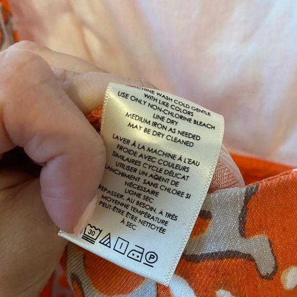 Maeve Riviera Orange and White Linen Jumpsuit Size 4 - Picture 8 of 8